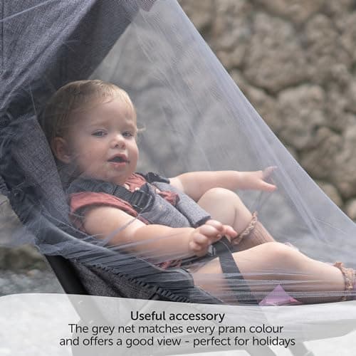 Zamboo Universal Mosquito Net for Pushchair, Pram, Buggy, Carrycot and Travel Cot | Washable and Durable Fine Mesh Insect Protection Netting - Grey — view 6