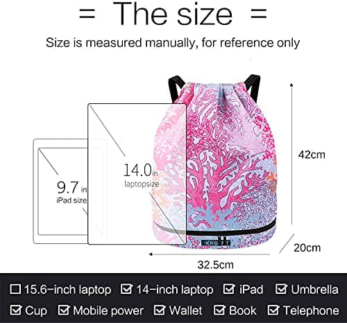 Risefit Waterproof Drawstring Bags, Printed Gym Bags Sports Backpacks for School PE Yoga for Men Women Girls Students — view 5