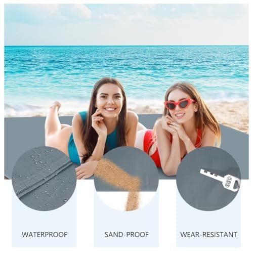 AYBUY Outdoor Travel Blanket, 200 x 140 cm Sandproof Beach Mat, Medium Gray — view 2