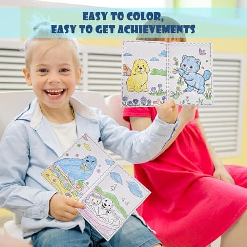 ICEPAPA, 12 colouring books for children and 12 crayons (12 colors in 1), mini colouring books for party bags, perfect for travel activity packs for kids and party bag fillers for kids unisex — view 4