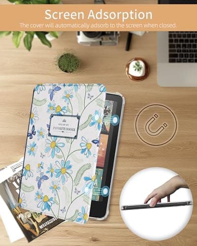 WALNEW Case for 7" Kindle Paperwhite 12th Generation 2024 and Kindle Colorsoft Signature Edition, Clear Soft TPU Back Protective Cover for 2024 Kindle Paperwhite (Natural Book) — view 6