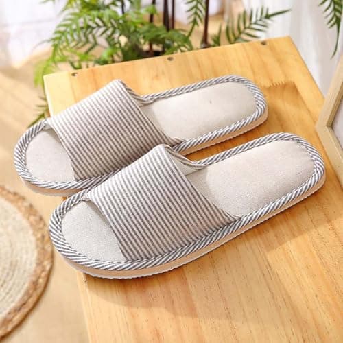 Open Toe Spa Slippers For Women, Ladies Memory Foam Breathable Sliders Portable Travel Slippers Soft Bedroom Hotel Reusable Anti-Slip Indoor House Slipper Soles for Guests Travel Home Hotel Use — view 2