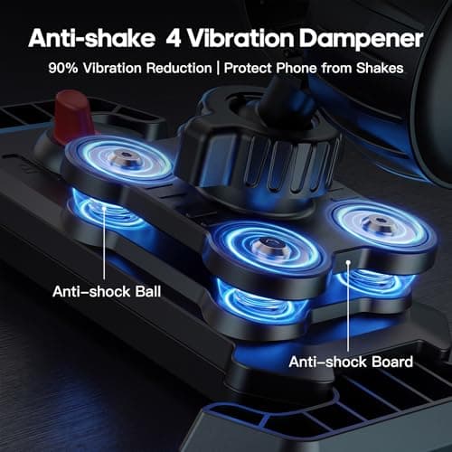 Wallke Motorcycle Phone Mount w/Dual Vibration Dampener & Anti-Theft Lock, Anti-Shake Bike Phone Holder, 360° Rotate Handlebar Ebike Phone Holder for Scooter Dirt Bike ATV, Fit 4.7-7” All Smartphone — view 2