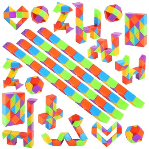 WEARXI 20 Packs 24 Blocks Magic Snake Cube, Party Bag Fillers for Kids