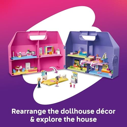 LEGO Friends Creative Dollhouse Suitcase - Travel Toy with 8-Room House, 2 Mini Dolls & Accessories - Birthday Gift Idea for 6+ Year Old Girls - 42697 — view 3