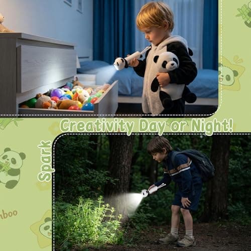 ZKLiLi Kid's Rechargeable LED Panda Flashlight, LED Kid Flashlightfor Both Boys and Girls, Fun Flashlight Suitable for Camping and Outdoor Exploration, Birthday Gift — view 6