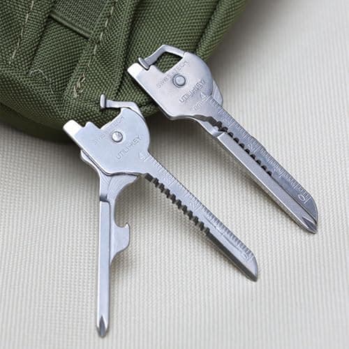 CNMZGJ 6-in-1 Stainless Steel Mini Multi Tool Keychain EDC Pocket Utility Gadget for Camping Hiking Daily Use Portable Bottle Opener for Outdoor Adventure — view 5