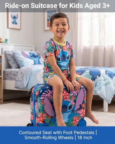 Fast Forward Stitch 18 Inch Ride On Luggage, for Kids, Ages 3+ — view 3