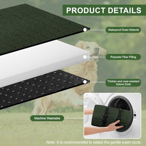 TranRantic Portable Dog Blanket 110×68 cm, Foldable Waterproof Dog Bed Mat — view 3