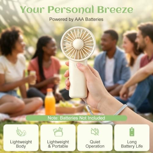 Liravonte Mini Portable Fan, Battery Operated Hand Held Fans — view 5