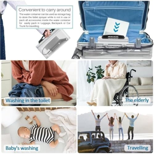 Portable Bidet for Travel – Rechargeable Handheld Shattaf Sprayer with 2.3L Tank, Muslim Shower for Camping, RV, and Outdoor Hygiene — view 4