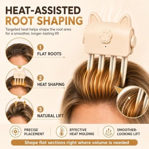 Wireless Heated Volumizing Root Lift Clip,Hair Volume Tool (B) — view 6