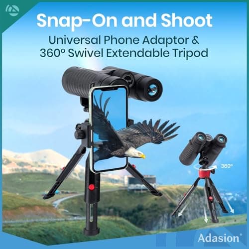 12x42 HD Binoculars for Adults High Powered with Phone Adapter and Tripod — view 4