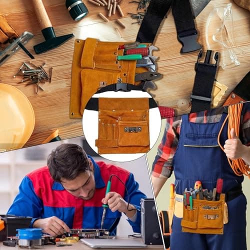 Electrician Toolbelt Faux Leather, Portable Tool Bag, Various Tools — view 4