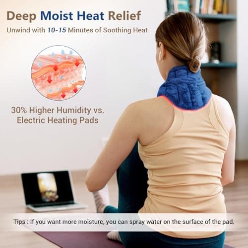 Comfytemp Microwavable Heating Pad for Neck, 4 x 33 Inches Moist Heat Wrap — view 3