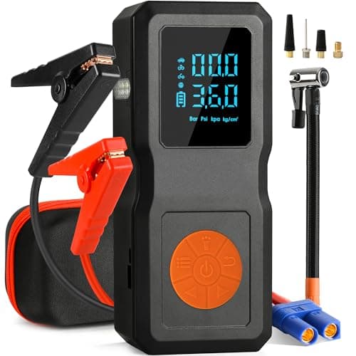9-in-1 Jump Starter Power Pack with Air Compressor 150PSI, 4500A Car Battery Booster Jump Starter for 9L Gas/8L Diesel, Car Starter Power Bank with Jump leads Car Accessories Jump Starter