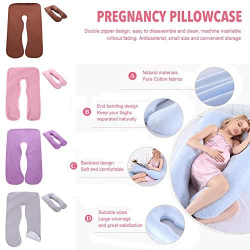 Sobeta Pregnancy Pillow Cover U Shaped Comfortable Multifunctional Maternity Body Removeable Pillow Case Ideal For The Future Mother's Sleep 140x80cm — view 5