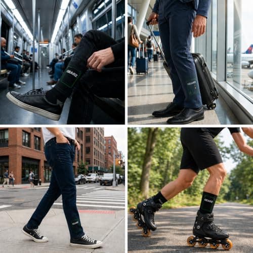GEARZ - Men's Anti-Pickpocket Travel Socks 2 Hidden Zip Pockets size 39-42 — view 3