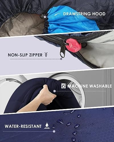 Sleeping Bags for Adults Backpacking Lightweight Waterproof- 3 Seasons Cold Weather Sleeping Bag for Girls Boys Mens for Warm Camping Hiking Outdoor Travel Hunting with Compression Bags（Navy Blue） — view 5