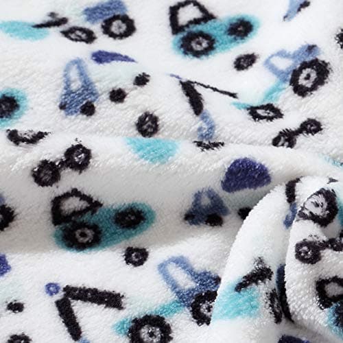CREVENT 75cmX100cm Cute Lightweight Silky Cozy Warm Baby Blanket for Boys Infant Toddler Newborn Unisex Crib Cot Stroller, for All Season (Blue Truck) — view 3