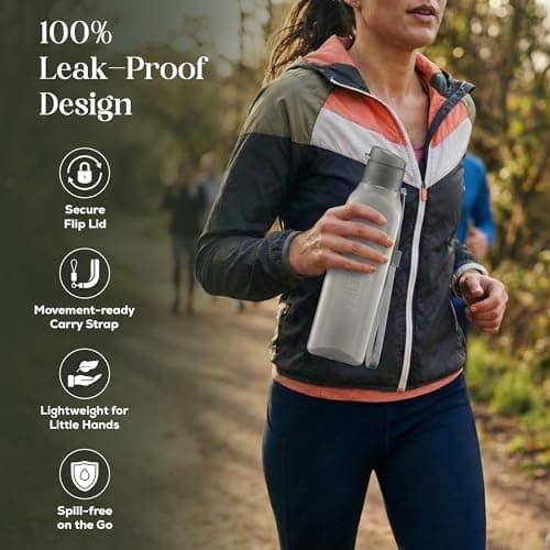 Bulk Water Bottles Set of 8 –17oz Multicolor Sports Bottles for Kids and Adults – Leak Proof Water Bottles with Carry Strap – Square Reusable Bottles for Juice, Drinks – BPA-Free Dishwasher-Safe — view 6