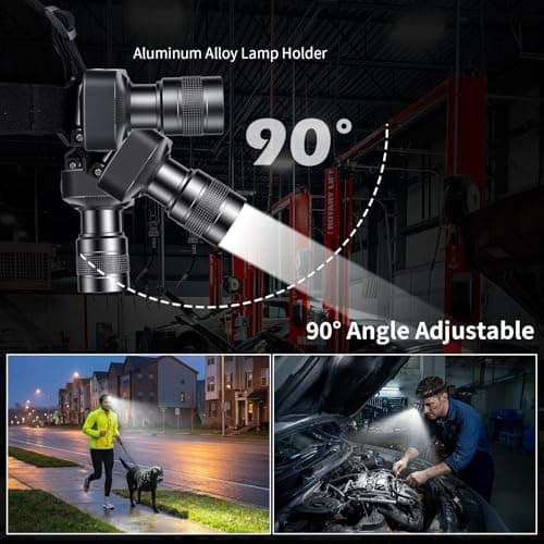 KunHe 20PACK 333LM Aluminum Alloy Headlamp 1800mAh Rechargeable 150M Long Beam IP65 Waterproof 3 Modes High Low Strobe for Outdoor Camping Construction Work Emergency — view 3