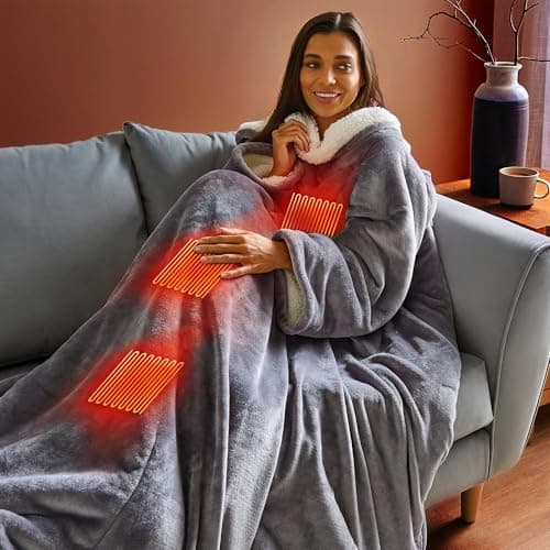 Silentnight Snugsie Wearable Blanket, USB Heated, Charcoal