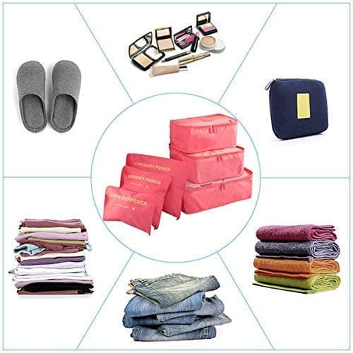 Styleys Set of 6 Packing Cubes Travel Organizer, MAROON, Standard, Modern — view 6
