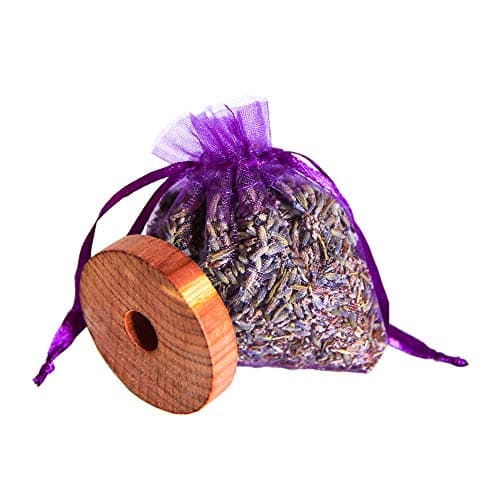 Quercus Living Fragrant Lavender Bags and Cedarwood Hanging Rings Insect and Moth Repellent For Clothes, Drawers, Wardrobes, Shoes, Travel, Sleep, Exams and Cars — view 5