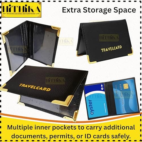 HITHIKA - New Leather Oyster Travel Card Bus Pass Holder Wallet Rail Card Cover CASE (Hot Pink) — view 3