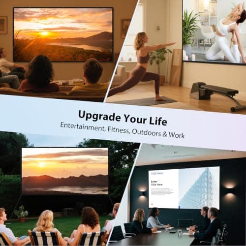 LEORFI 100 Inch Projector Screen with Black Backing, Portable Movie Screen — view 5