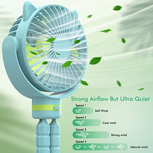 ITSHINY Pram Fan, 2025 Upgraded Stroller Fan Clip on Rechargeable, 4000mAh Portable Desk Fan Baby Cooling with Flexible Tripod 3 Speed for Crib Treadmill Car Seat Camping Travel — view 2
