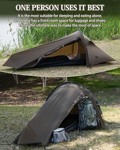 TOMOUNT Bivvy Tent Nylon Ultralight 1 Person Waterproof Bivvy Bag Small Pack Size Trekking Tent for Trekking, Camping, Outdoor, Climbing with Backpack — view 6