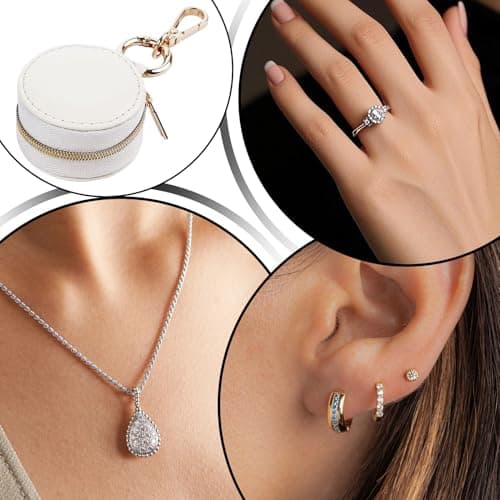 Travel Ring Holder - Ring Holder Pouch | Necklace Organizer | Organizer Pouch with Zipper Closure Box Backpack Women Girls Sports Gym Car Work Travel Storage Accessory Compact Portable Bag — view 5