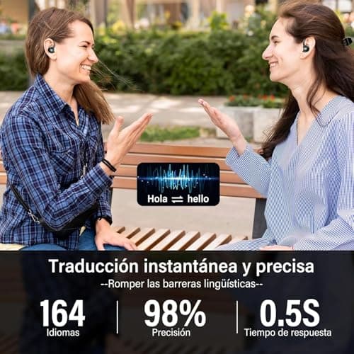 PEFUPEW AI Real Time Translator Headphones, 164 Language Translators Headphones, Instant Voice Translator Bluetooth 5.4, 3 in 1 Translation Headphones for Travel Business and Learning — view 2
