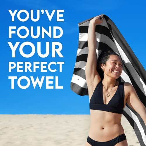 Dock & Bay Beach Towel - Quick Dry, Sand Free - Compact, Lightweight - 100% Recycled - Includes Bag - Cabana - Kamari Charcoal - Extra Large (200x90cm, 78x35") — view 3