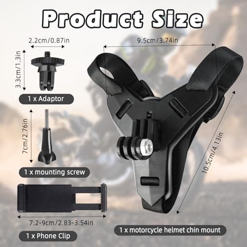 Motorcycle Helmet Chin Mount, Camera Helmet Strap Holder for Action Cam — view 2