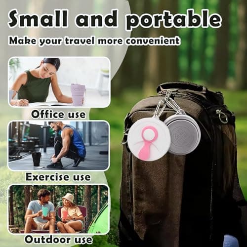 MORAINJAY Collapsible Coffee Cup with Lids,15oz/450ml Orange Silicone Portable Reusable Coffee Mug,Foldable Camping Travel Cup Fits in Your Pocket(Collapses to 6cm) — view 5