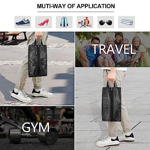 Prezon Travel Shoe Bags, Water Resistant TPU Mesh, Sturdy YKK Zipper, Shoes Storage Bag, Shoes Packing Organizer, Unisex Shoe Pouch for Travel or Home Storage — view 6