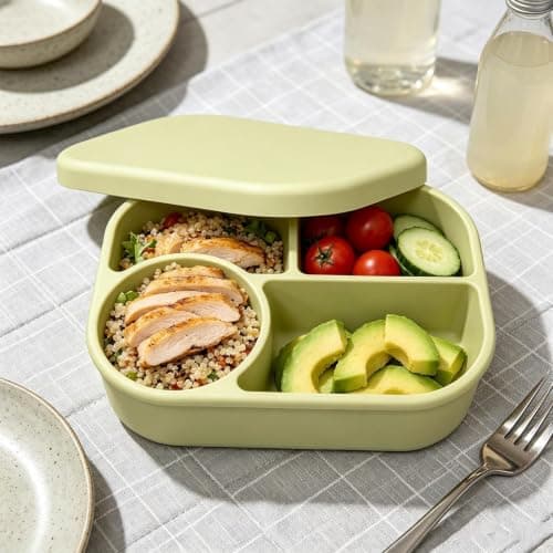 eizliyorum Silicone Lunch Box for Kids 4-Compartment 750ml Reusable Divider — view 3