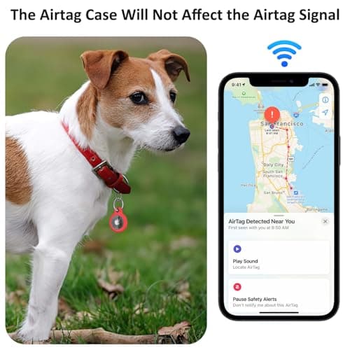 Air Tag Holder Air Tag Silicone Case, with Keychain, TPU Case for Air Tags Keyring for Keys, Bags, Luggage, Pet Collar, Anti-Lost and Scratch-Resistant, Fully Covered (Red) — view 6