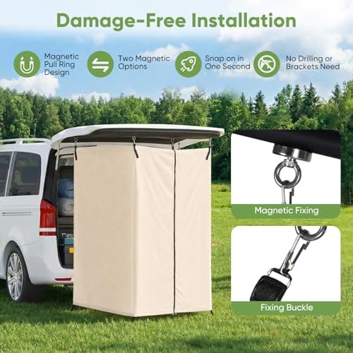Yapasopu Car Tailgate Shower Tent, Outdoor Changing Room, 210D Hanging Privacy Curtain, Portable Waterproof Privacy Tent, Suitable for Camping, Beach, Travel, Boat Tent — view 3