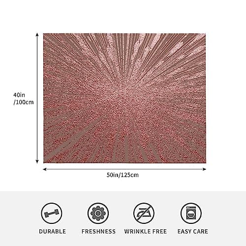 ASEELO 125x100cm Blanket Rose Gold Pink Fleece Blanket Sofa Throw for Bed and Couch Travel — view 2