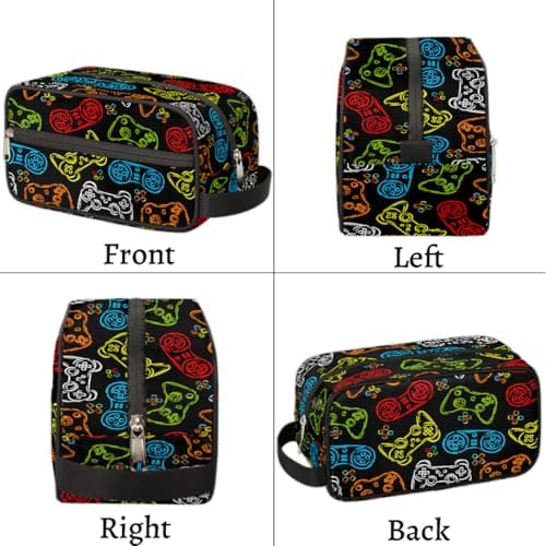 Travel Toiletry Bag for Boys Kids - Game Controller Waterproof Hanging Dopp Kit for Men, Shaving Bag with Large Capacity for Bathroom, Sports, Shower — view 6