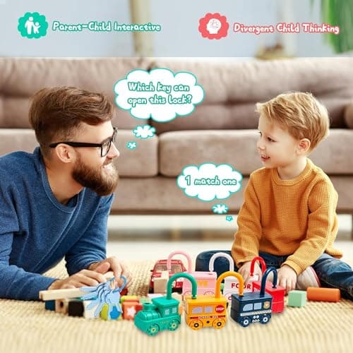 Lock and Key Toy,Preschool Matching and Counting Car Game for Toddlers — view 6