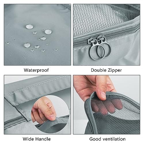 Jsdoin Packing Cubes for Suitcase,11 PCS Travel Luggage Packing Cubes for Backpack, Waterproof Essentials Suitcase Organiser Bags, Travel Accessories (Grey) — view 5