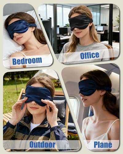 lulir Sleep Mask 2 Pack, Silk Eye Mask for Sleeping,Travel & Sleep — view 6