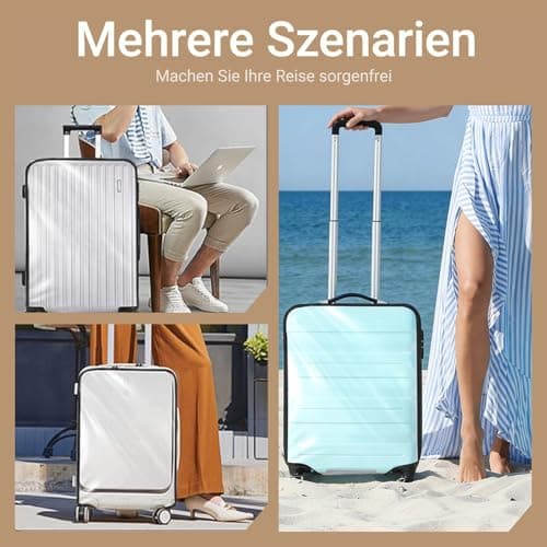 Xtrillogen 3 Pcs Thickened Transparent PVC Suitcase Cover Set,Waterproof,Dustproof and Scratch-Resistant Luggage Cover for Suitcases,Fits Hand Luggage and Wheeled Suit Case,Perfect for Travel — view 2