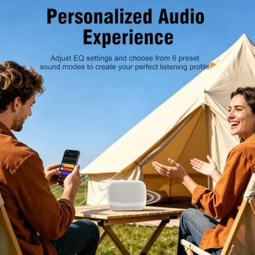 DEFUNC BEAT 5 Bluetooth Speaker, 5W HD Sound, Portable Wireless, IPX7 Waterproof, Up to 6H Playtime, TWS, for Home/Party/Outdoor/Camping, Birthday Gift for Fathers Day Men (Beige) — view 6