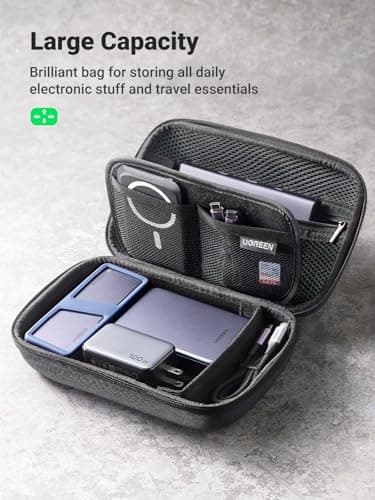 UGREEN Travel Accessories Tech Pouch Electronics Cable Organiser Bag Black — view 4